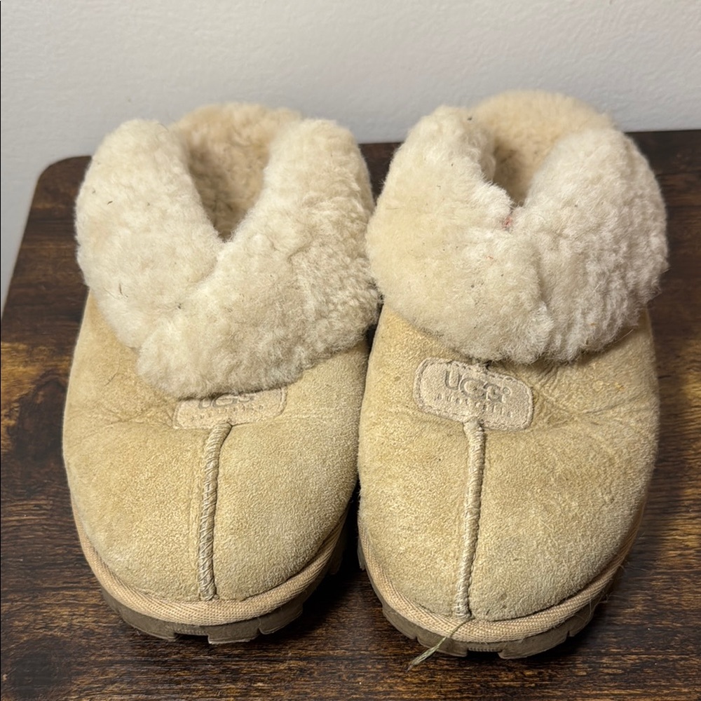 UGG Tan Slippers Cozy Sheepskin Indoor